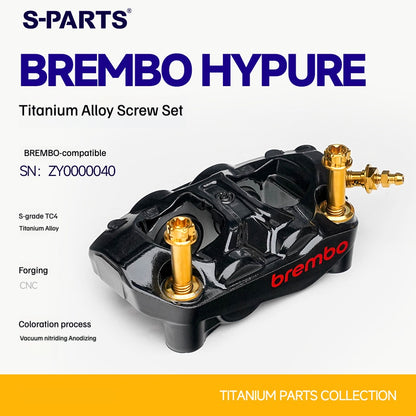 SPARTS Titanium Bolt Kit Compatible with BREMBO HYPURE Caliper - Titanium