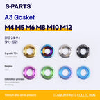 SPARTS A3 Titanium Washer Set M5 / M6 / M8 / M10 / M12 – TC4 Titanium Locking Washers for Motorcycle & E-Bike