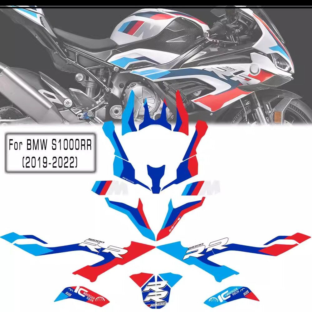 BMW S1000RR S1000 RR 2019-2022 Motorcycle Body Sticker Kit Waterproof Fairing Decal Full Bike Styling Protection Graphics Accessories