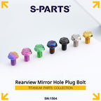 S-PARTS TC4 Titanium Mirror Plug Bolt M8 M10 RH/LH for Motorcycle