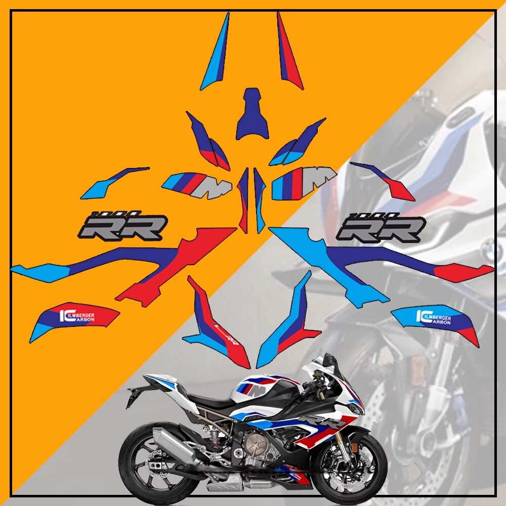 BMW S1000RR / M1000RR 2019-2022 Full Body Decal Kit Racing Stripe Sticker Set Tank Pad Anti-Slip Motorcycle Graphics Accessories