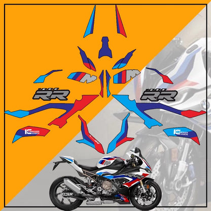 BMW S1000RR / M1000RR 2019-2022 Full Body Decal Kit Racing Stripe Sticker Set Tank Pad Anti-Slip Motorcycle Graphics Accessories