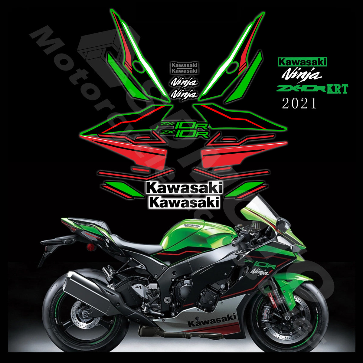 Kawasaki ZX-10R 2021 KRT Full Body Decal Kit Waterproof Sunproof Motorcycle Graphics