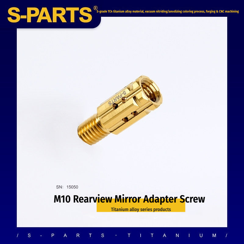 S-PARTS M10 to M10 Titanium Forward & Reverse Thread Motorcycle Mirror Adapter Bolt Upgrade