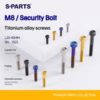 SPARTS M8 Titanium Anti-Theft Caliper Set Screws for Motorcycles & Cars & Bike