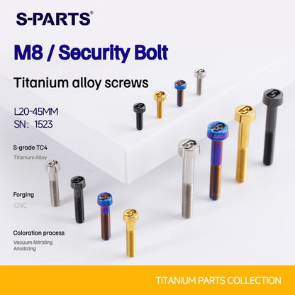 SPARTS M8 Titanium Anti-Theft Caliper Set Screws for Motorcycles & Cars & Bike