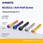 SPARTS Titanium Security Bolt M10 D16 P1.5 – Brake Caliper Locking Screw for Motorcycle