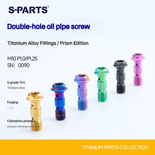 SPARTS M10 Double Banjo Bolt Faceted Design Titanium Bolt for Motorcycle Brake Calipers