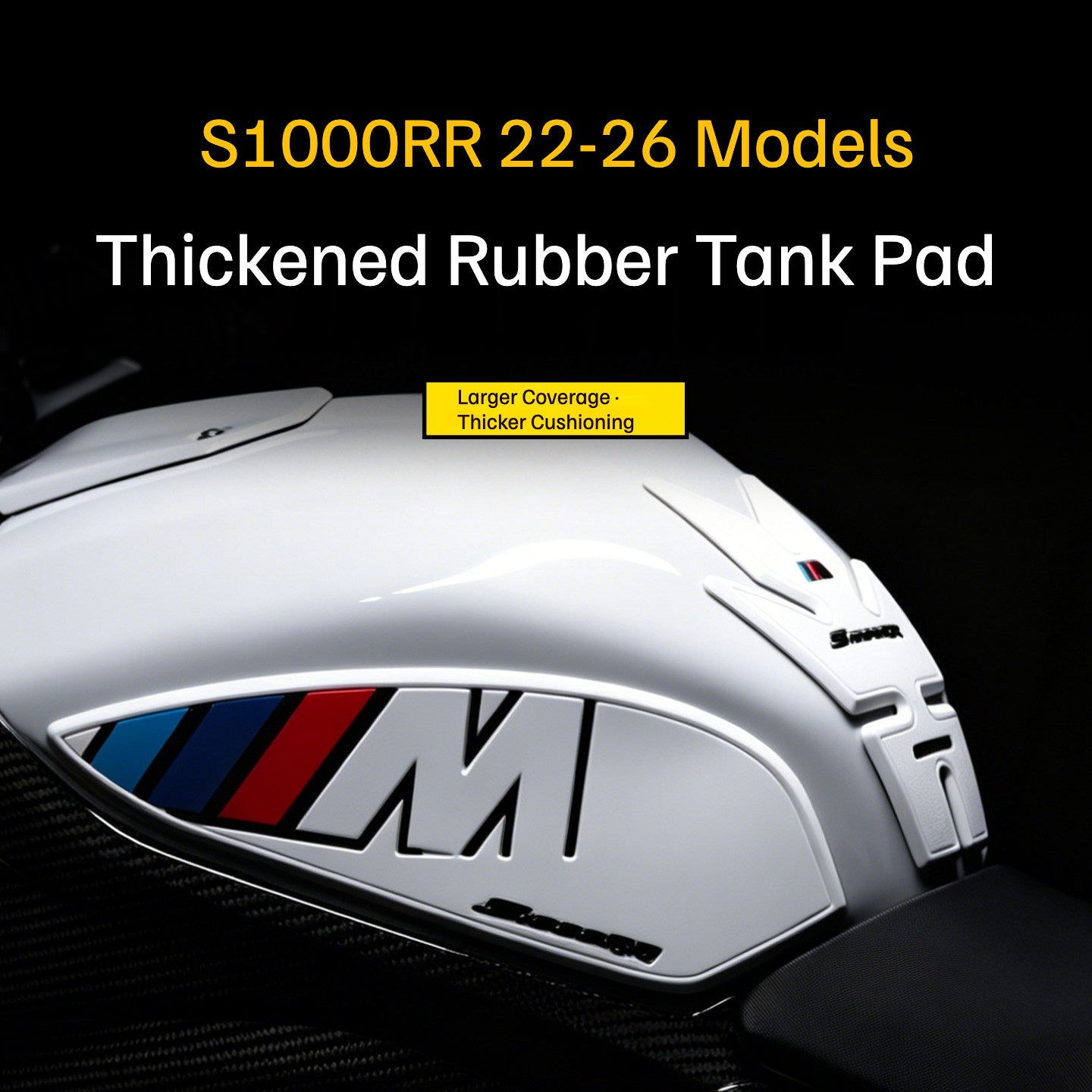 BMW S1000RR 2022 2026 Thick Rubber Tank Pad Non Slip Scratch Resistant Fishbone Tank Protector