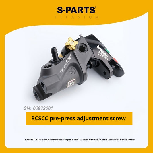 SPARTS Titanium Preload Adjuster & Knob Kit for Brembo RCS Brake Master Cylinder | CNC Titanium Bolts