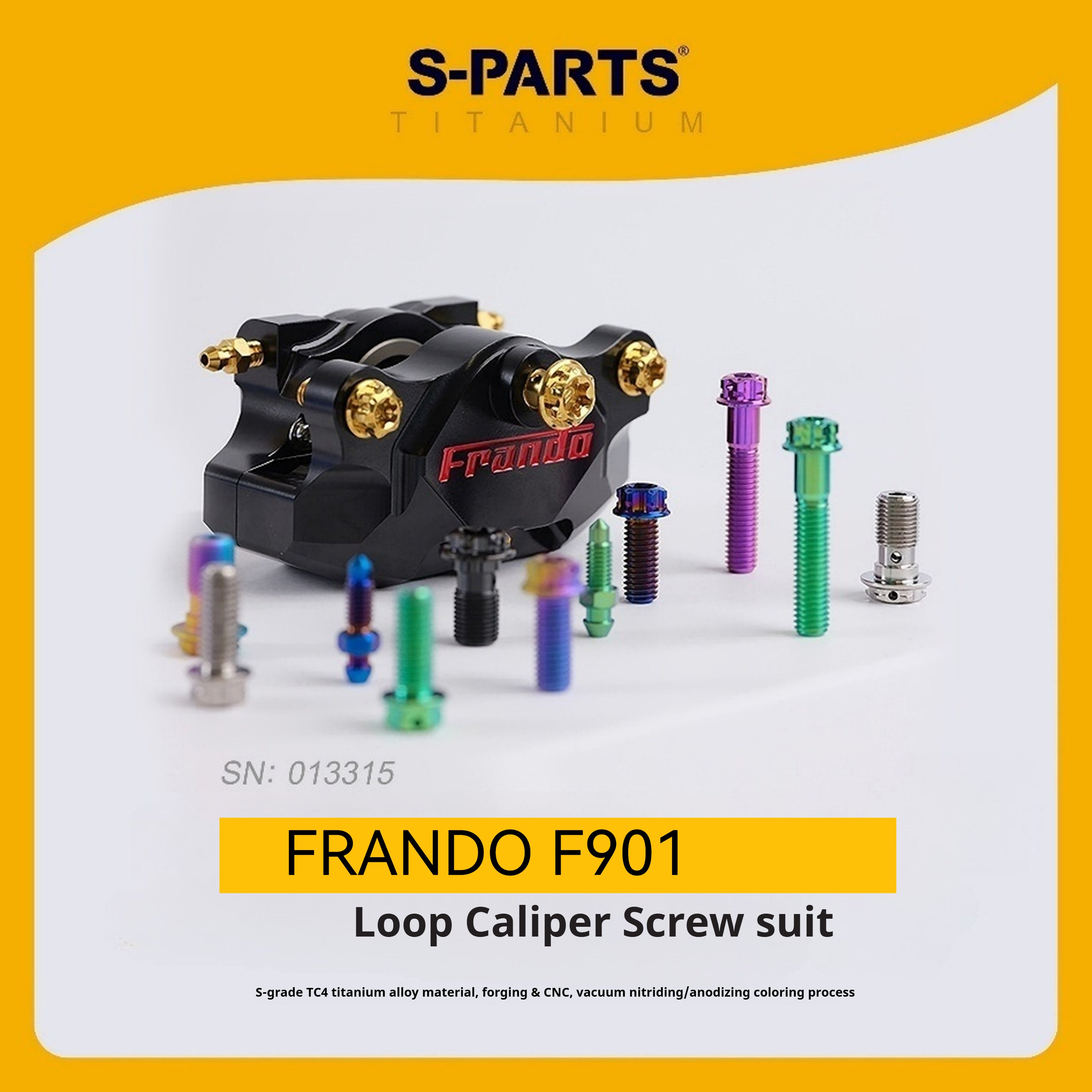 SPARTS Titanium Frando F901 CNC Dual-Piston Caliper Bolt Kit｜Dedicated Upgrade for Crab-Style Calipers