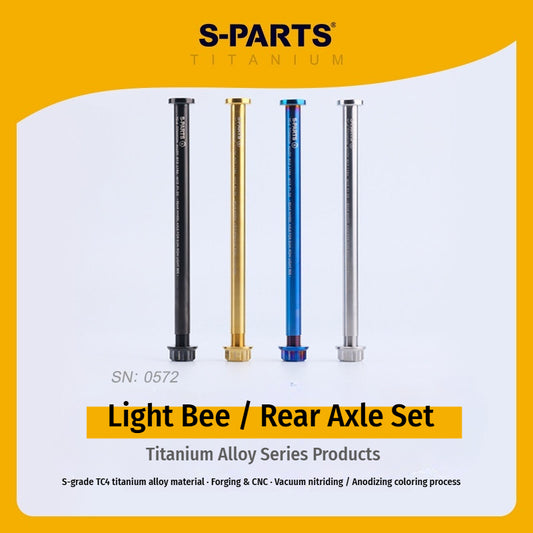 SPARTS Titanium Rear Axle Kit for Sur-Ron Light Bee – TC4 Grade, CNC Machined, Multiple Colors