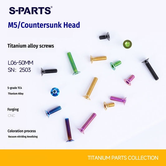 SPARTS M5 Countersunk Titanium Bolt | TC4 Flat Head Motorcycle Fastener