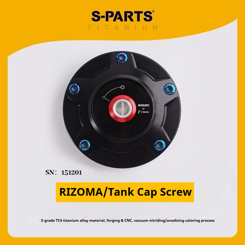 SPARTS Titanium Rizoma Fuel Tank Cap Bolt Kit for Ducati V4 V4S Streetfighter – Custom Upgrade Kit