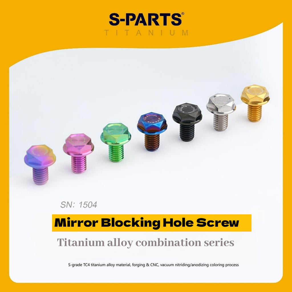 SPARTS Titanium Mirror Block-Off Bolts · M8/M10 Positive & Reverse Thread · Lightweight Motorcycle Plug Bolts
