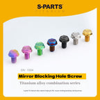 SPARTS Titanium Mirror Block-Off Bolts · M8/M10 Positive & Reverse Thread · Lightweight Motorcycle Plug Bolts