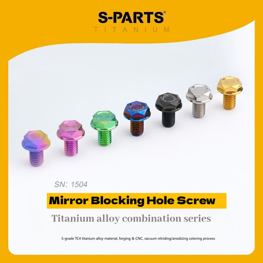 SPARTS Titanium Mirror Block-Off Bolts · M8/M10 Positive & Reverse Thread · Lightweight Motorcycle Plug Bolts