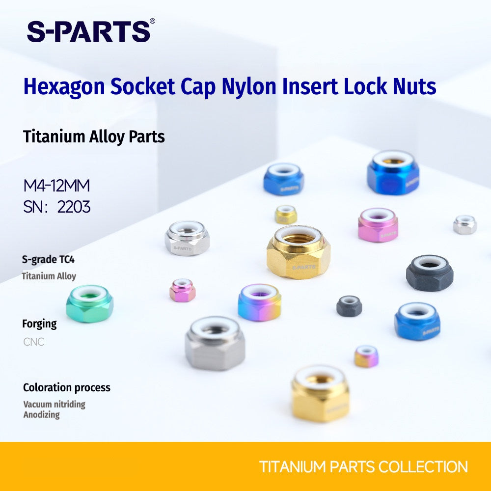 SPARTS Hex Nylon Lock Titanium Nuts – Motorcycle & Car Upgrade Fasteners