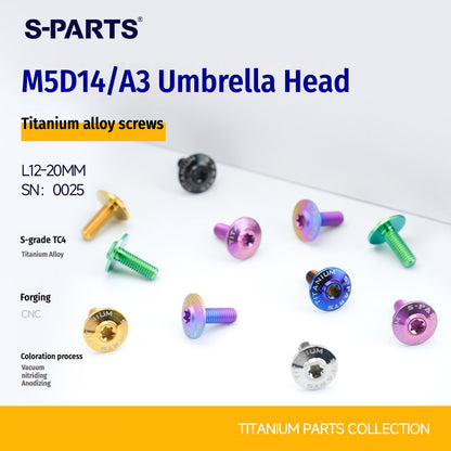 SPARTS A3 Dome Head M5 D14 Titanium Bolt | TC4 Motorcycle & E-Bike Fastener