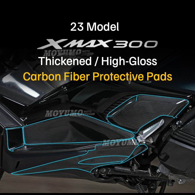 Yamaha XMAX 300 2023–2024 Thickened High-Gloss Carbon Fiber Body Protection Stickers