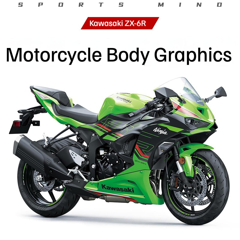 Kawasaki Ninja ZX-6R / ZX-6RR Full Body Graphics Kit | Fairing Decals Sticker Vinyl Wrap Motorcycle Custom Livery