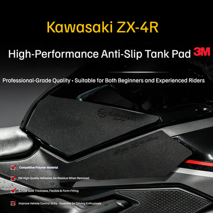 Kawasaki ZX-4R High-Performance Tank Grip Pads Thickened Anti-Slip Protection Decals Motorcycle Accessories