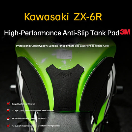 Kawasaki Ninja ZX-6R Tank Grip Pads – High-Performance Thickened Body Protection Decals