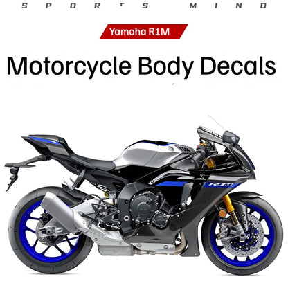 2020-2023 Yamaha YZF-R1M Full Body Graphics Decal Kit Blue Racing Motorcycle Stickers