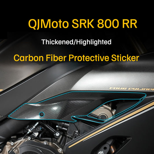 SPARTS Carbon Fiber Protective Stickers for QJMotor SRK 800 – Motorcycle Body Protection Decals