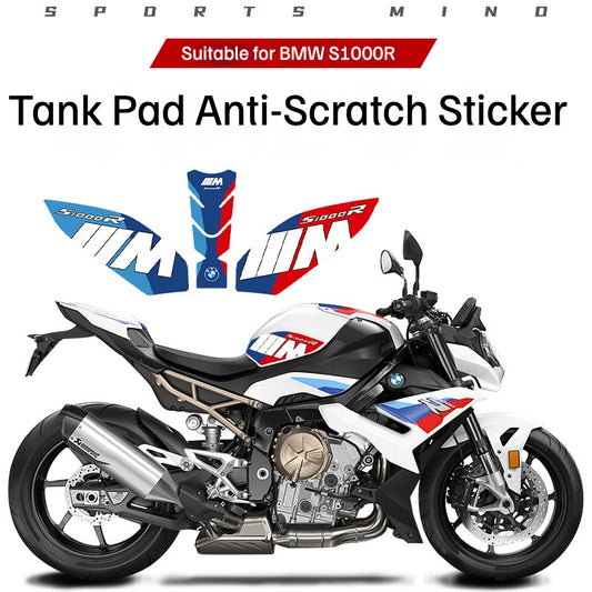 New BMW S1000R Tank Pad Fishbone Anti-Slip Knee Grip Protector Waterproof Rubber Fuel Tank Scratch Protection Sticker Motorcycle Accessory