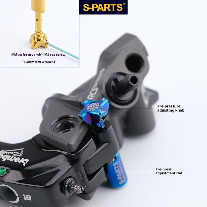 SPARTS Titanium Preload Adjuster & Knob Kit for Brembo RCS Brake Master Cylinder | CNC Titanium Bolts