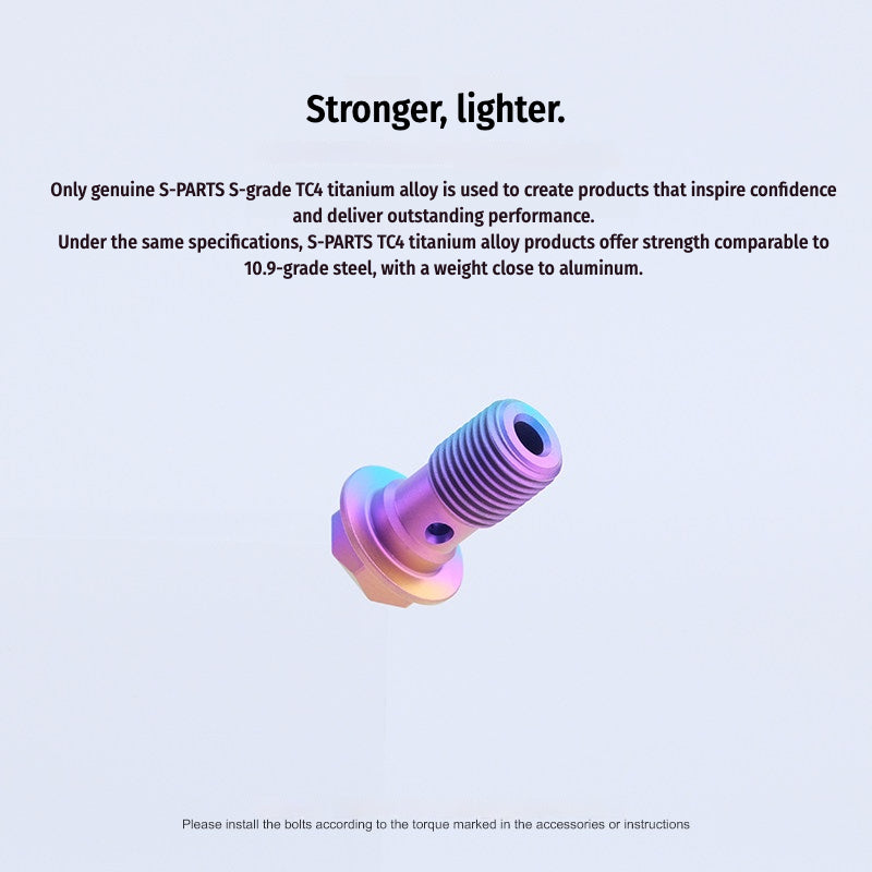 SPARTS M10 Single-Hole Banjo Bolt Hex Head – TC4 Titanium Brake Line Bolt for Motorcycle Calipers