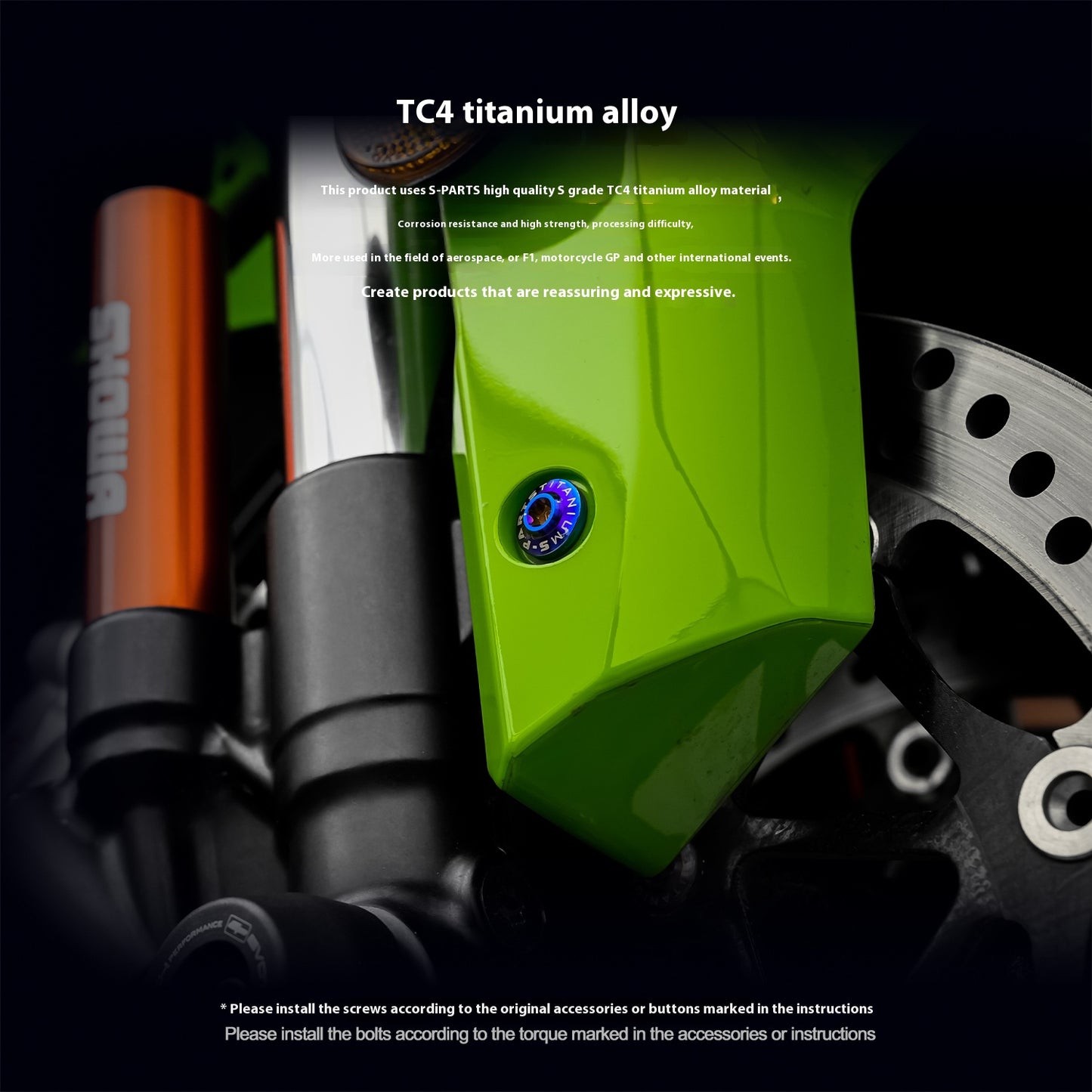 SPARTS TC4 Titanium Bolt Kit for Kawasaki ZX-4RR | Motorcycle Titanium Bolt Upgrade