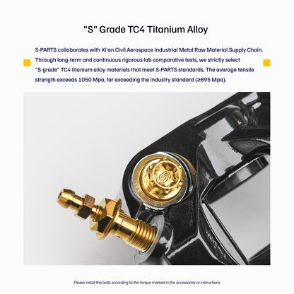 SPARTS Titanium Bolt Kit Compatible with BREMBO HYPURE Brake Caliper（gold）