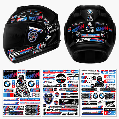BMW Motorcycle Sticker Set | Creative Waterproof Decals for Helmet, Body & Panniers | BMW Logo & GS Adventure Styling