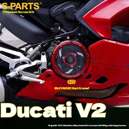 S-PARTS  Compatible with / Suitable for Ducati DUCATI V2 Full Titanium Bolt Kit