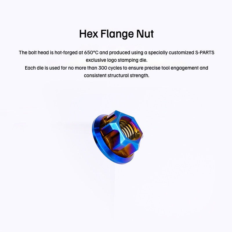 SPARTS Hex Flange Titanium Nut – A3 Series – M5 / M6 / M8 / M10 / M12 – Motorcycle Locking Hardware