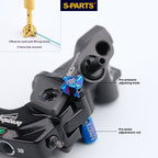 SPARTS Titanium Preload Adjuster & Knob Kit for Brembo RCS Brake Master Cylinder | CNC Titanium Bolts