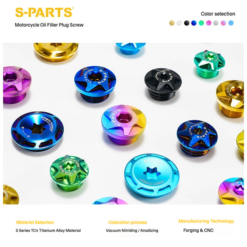 SPARTS Titanium Motorcycle Oil Filler Cap M19 M20 M24 M25 M33 Modified Engine Oil Screw Plug