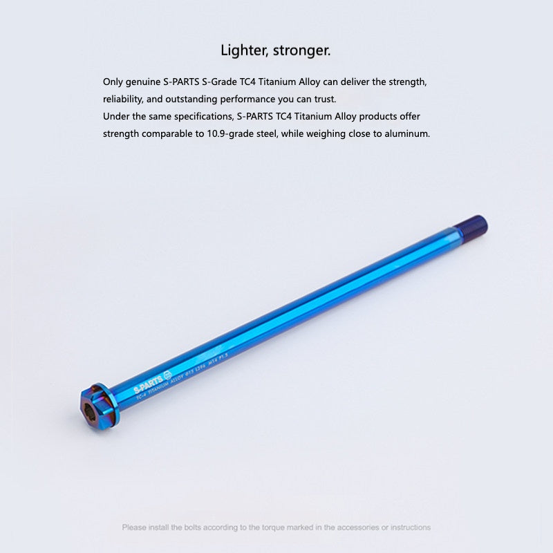 SPARTS TC4 Titanium Single-Flange Axle – Ø15mm M14×P1.5 L310mm for Motorcycles & Electric Motorcycles