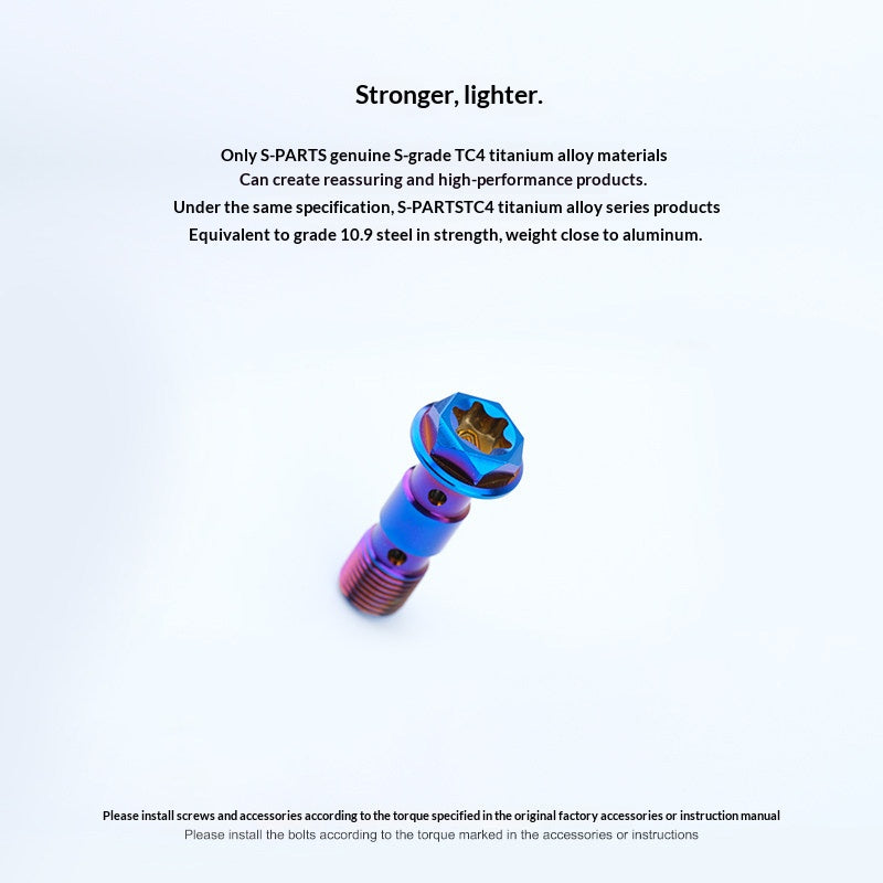 SPARTS M10 Double Banjo Bolt Faceted Design Titanium Bolt for Motorcycle Brake Calipers