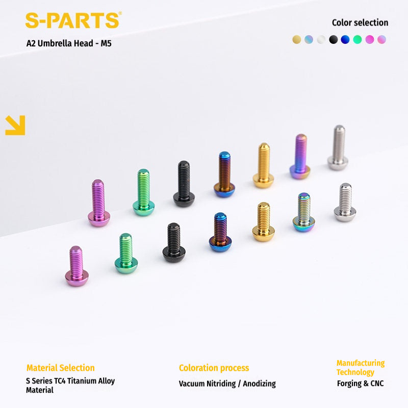 SPARTS M5 Titanium Bolt A2 Dome Head | Ultra-Light TC4 Bike Brake Caliper Bolt