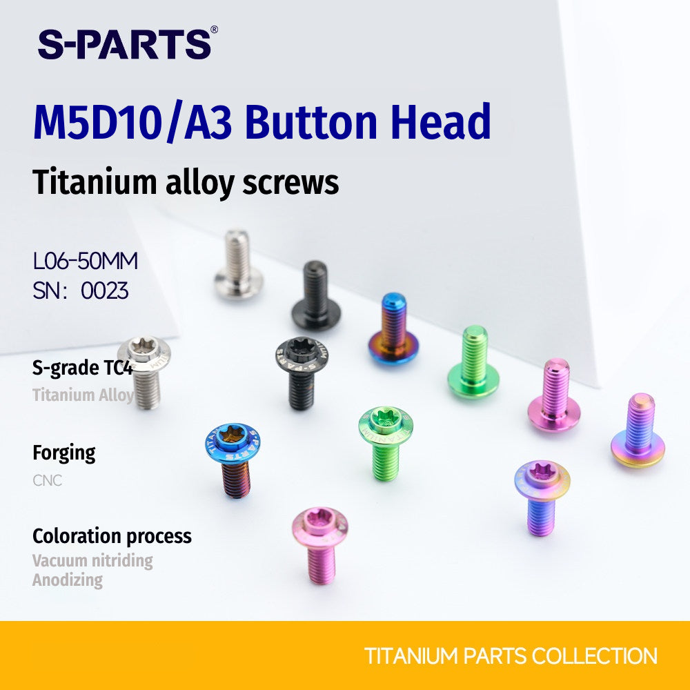 SPARTS A3 M5×L6-50 D10 Titanium Button Head Bolt for Motorcycle & Bicycle Lightweight Custom Fasteners