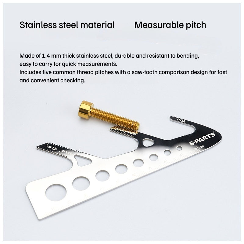 SPARTS Metal Screw Gauge New Version – Stainless Steel Thread Pitch & Diameter Measuring Tool