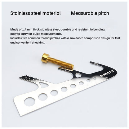 SPARTS Metal Screw Gauge New Version – Stainless Steel Thread Pitch & Diameter Measuring Tool