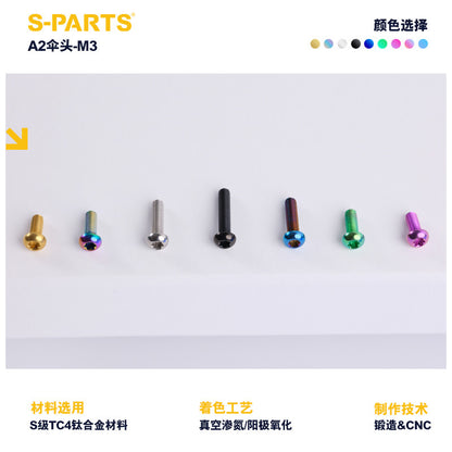 SPARTS A2 Button Head M3 Titanium Bolt
