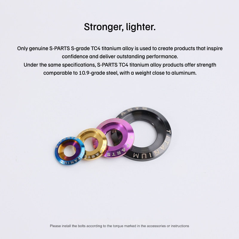 SPARTS A3 Titanium Washer Set M5 / M6 / M8 / M10 / M12 – TC4 Titanium Locking Washers for Motorcycle & E-Bike