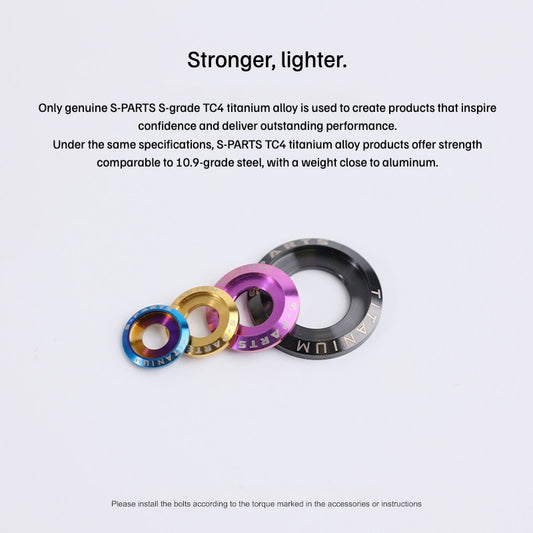 SPARTS A3 Titanium Washer Set M5 / M6 / M8 / M10 / M12 – TC4 Titanium Locking Washers for Motorcycle & E-Bike