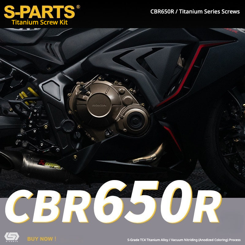 S-PARTS TC4 Titanium Bolt Kit for Honda CBR650R / CB650R | Full Motorcycle Upgrade