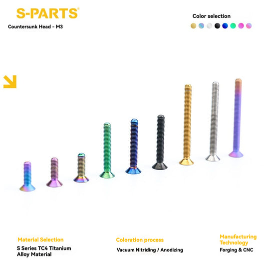 SPARTS Series M3 L6-30 Countersunk Titanium Bolt
